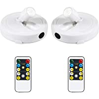 Focos LED COLFULINE Juego de luces decorativas Redondas Inalámbricas Luces blancas cálidas para armario con control…